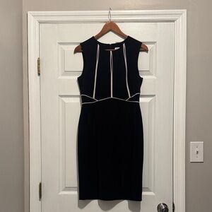 Calvin Klein Black and White key hole work Dress